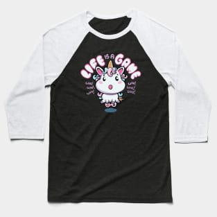 Unicorn Gamer Life Is A Game Baseball T-Shirt